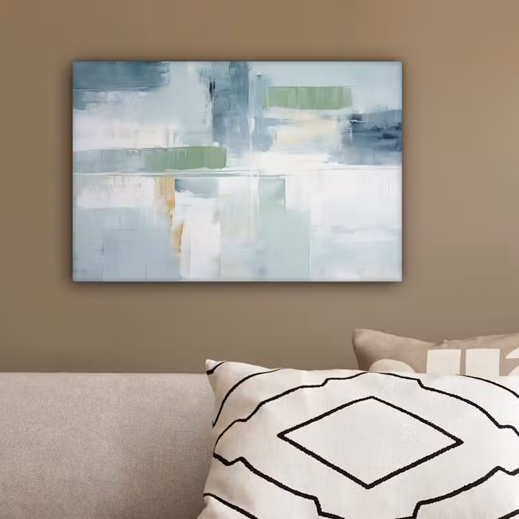 Verf - Moderne kunst - Abstract - Grijs canvas 2cm klein -sfeer3