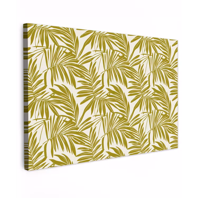 Palmblad - Patroon - Groen canvas 2cm klein 34 -z3d