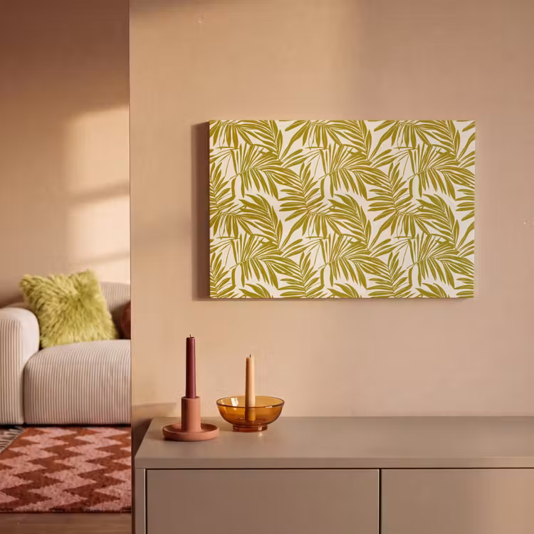 Palmblad - Patroon - Groen canvas 2cm klein 34 -sfeer1