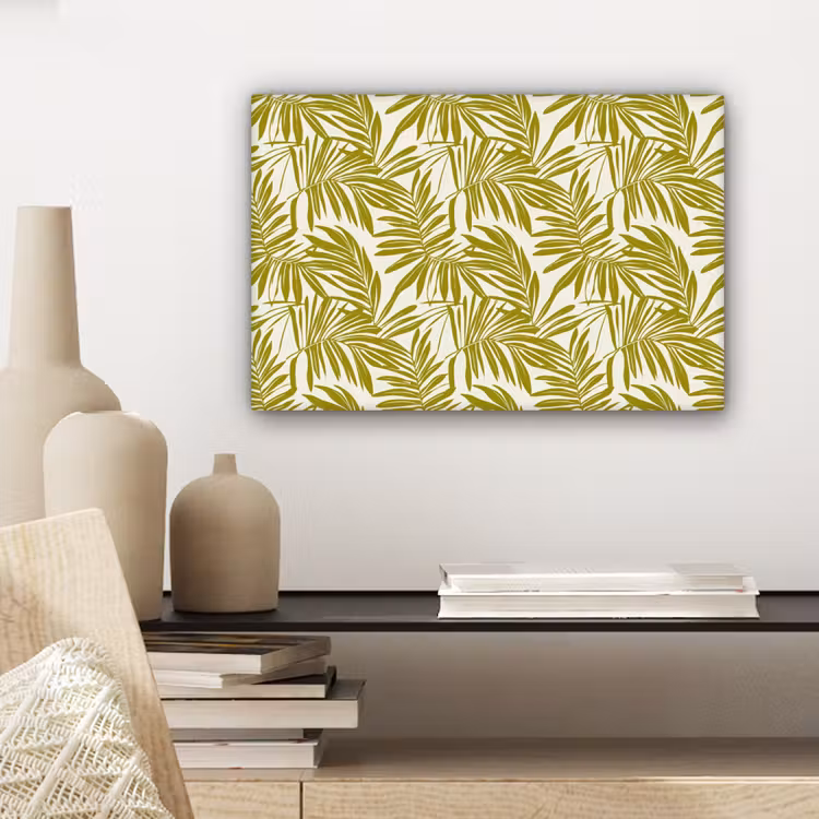 Palmblad - Patroon - Groen canvas 2cm klein 34 -sfeer6