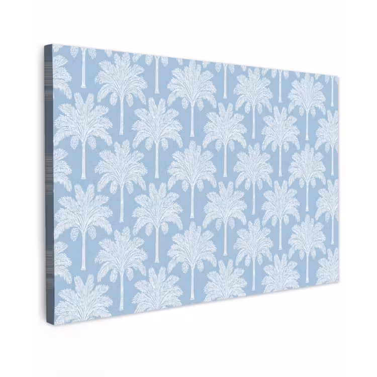 Palmboom - Modern - Blauw canvas 2cm klein 34 -z3d
