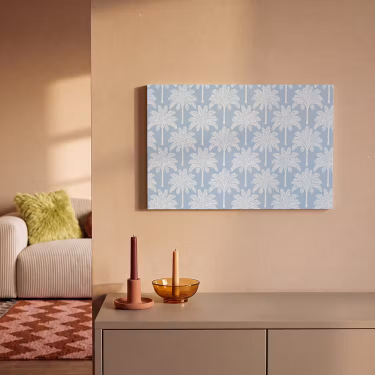 Palmboom - Modern - Blauw canvas 2cm klein 34 -sfeer1