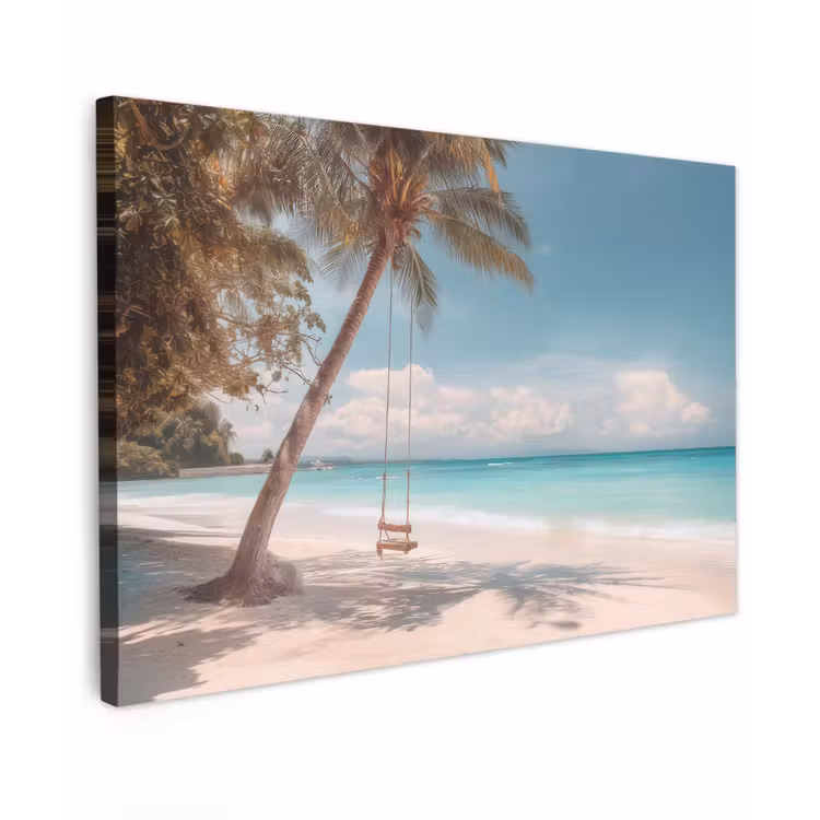 Palmboom - Schommel - Strand - Lucht canvas 2cm klein -z3d