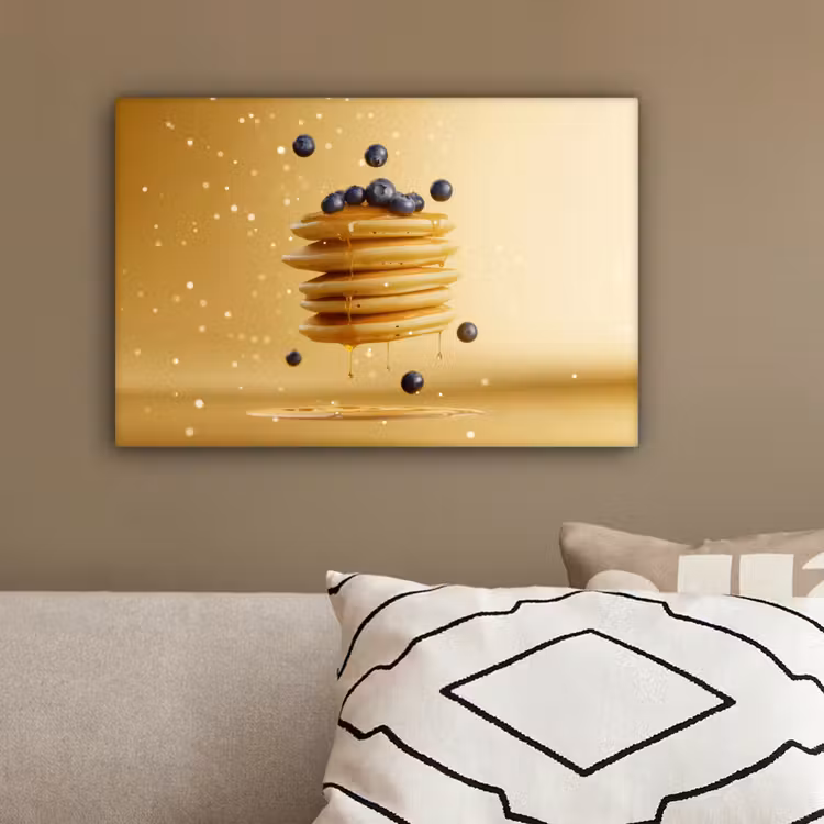 Pannenkoeken - Eten - Honing - Geel canvas 2cm klein -sfeer3