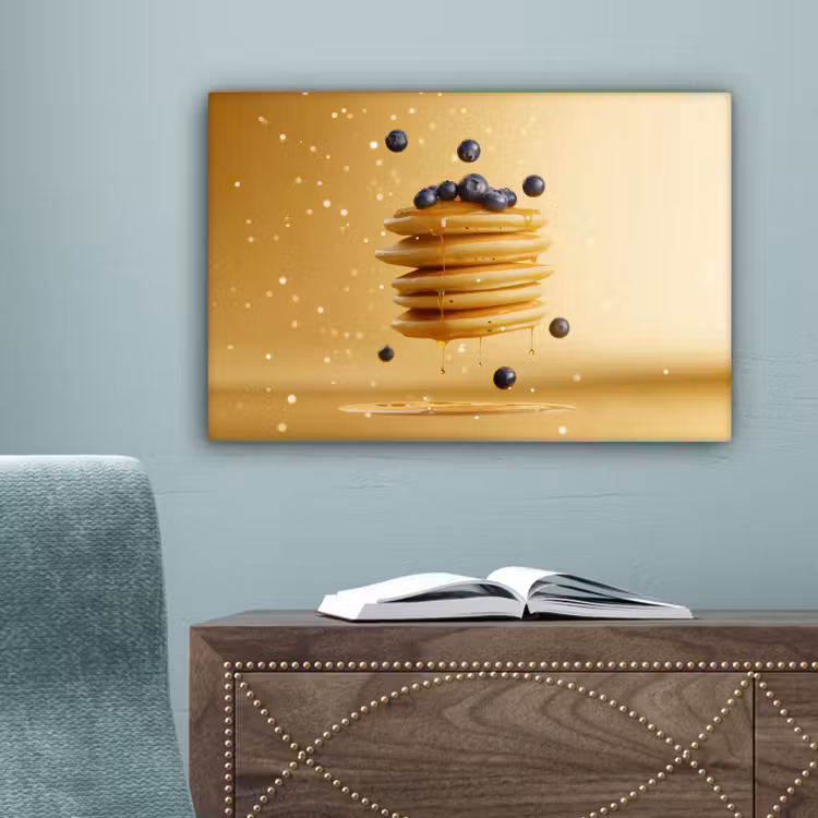 Pannenkoeken - Eten - Honing - Geel canvas 2cm klein -sfeer4