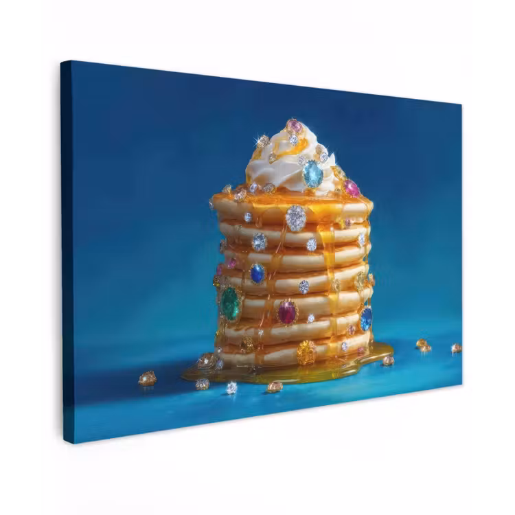 Pannenkoeken - Steentjes - Glitter - Slagroom canvas 2cm klein -z3d