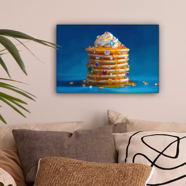 Pannenkoeken - Steentjes - Glitter - Slagroom canvas 2cm klein -sfeer1