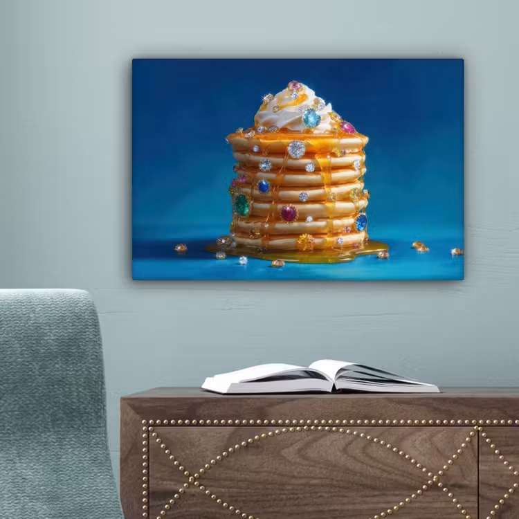 Pannenkoeken - Steentjes - Glitter - Slagroom canvas 2cm klein -sfeer4