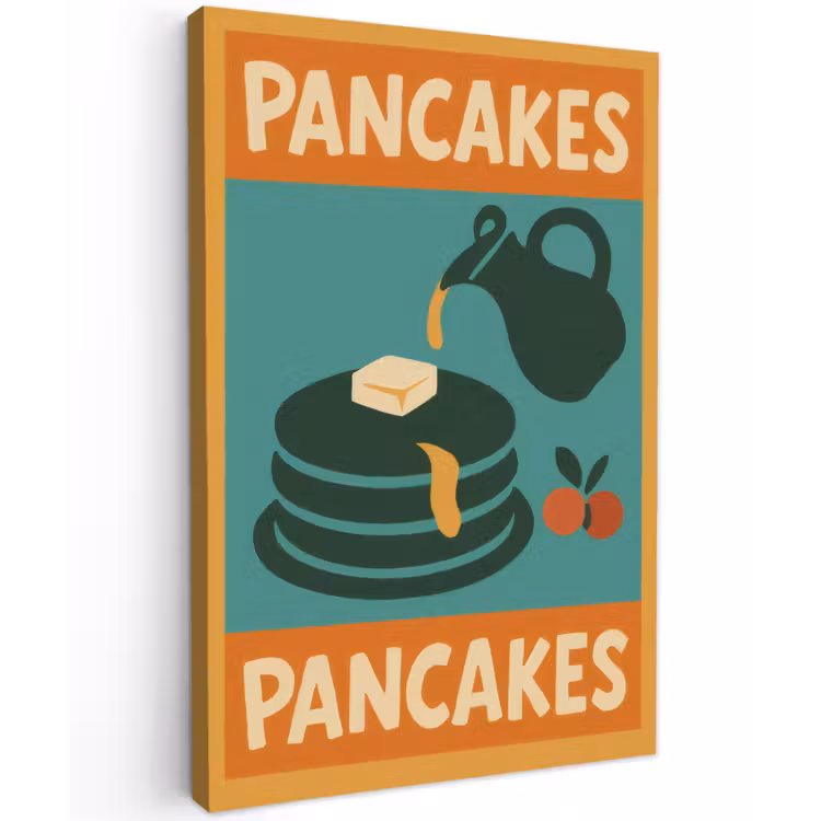 Pannenkoeken - Siroop - Illustratie - Oranje canvas 2cm klein -z3d