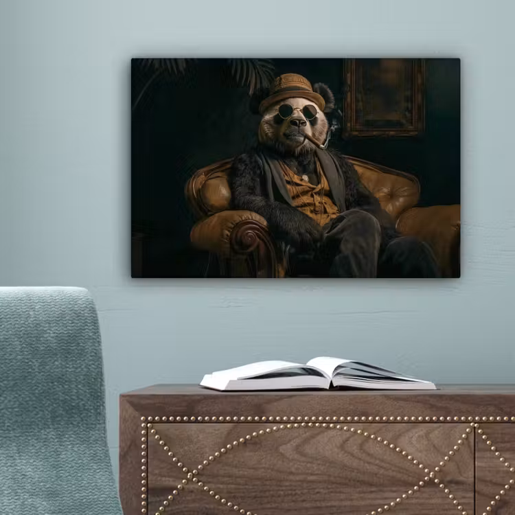 Panda - Hoed - Bril - Pak canvas 2cm klein -sfeer4