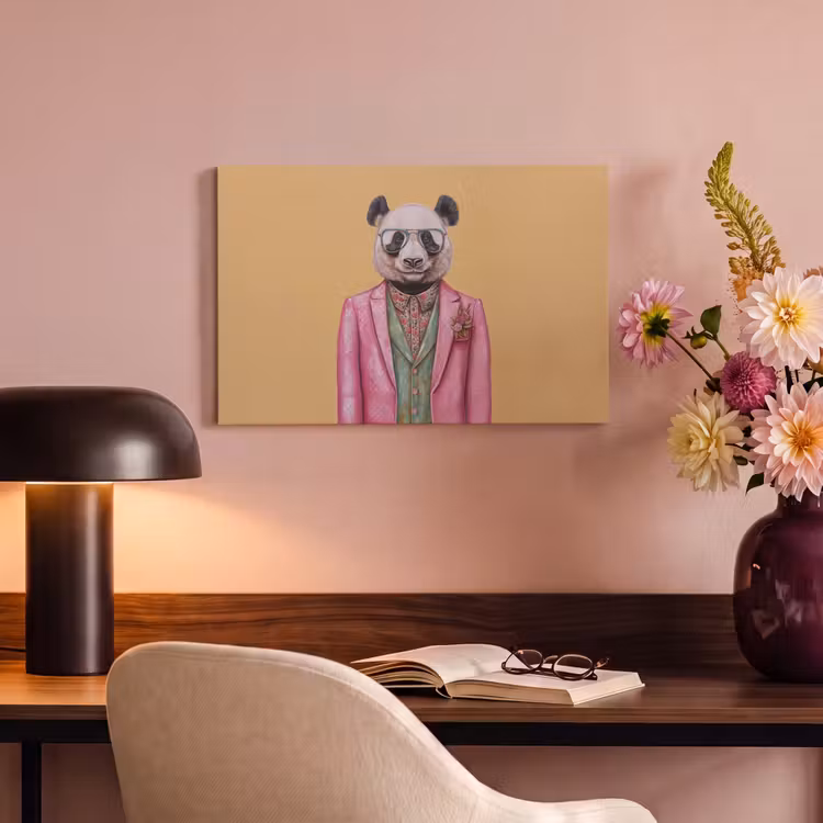Panda - Pak - Zonnebril - Blauw canvas 2cm klein -sfeer4