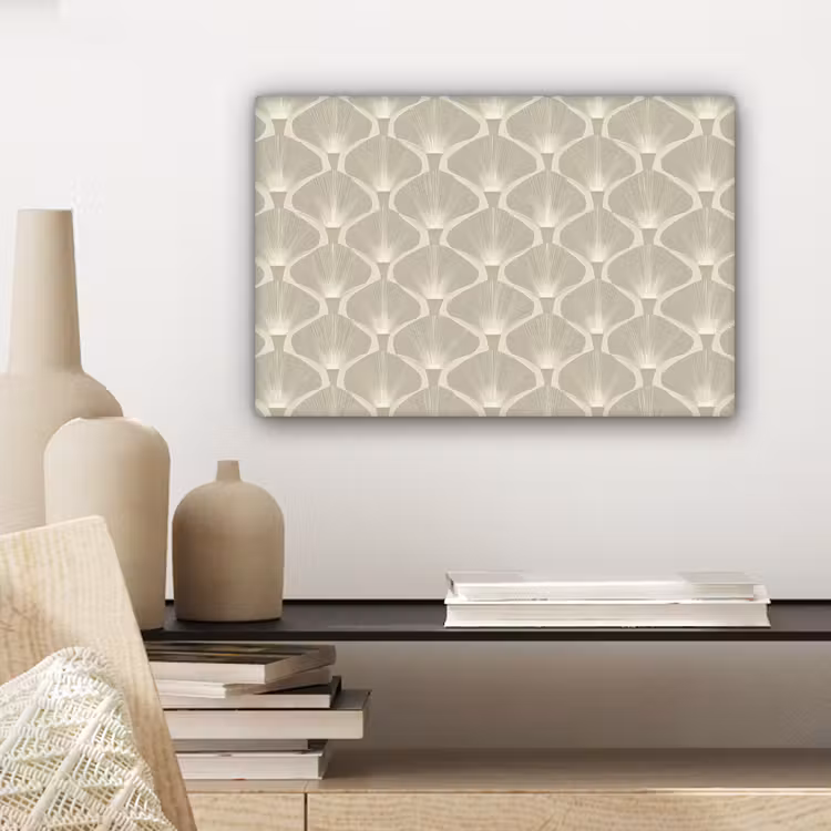 Paneel - Ginkgo - Zand canvas 2cm klein 34 -sfeer6