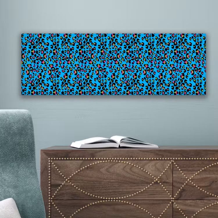 Panter - Blauw - Neon canvas 2cm klein 828 -sfeer4