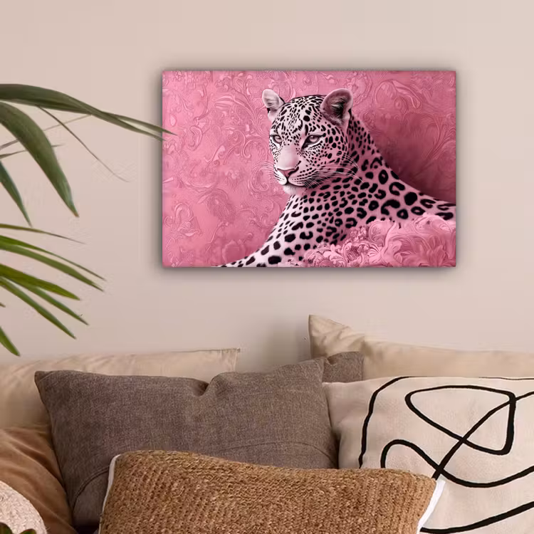 Panter - Luxe - Roze canvas 2cm klein -sfeer1