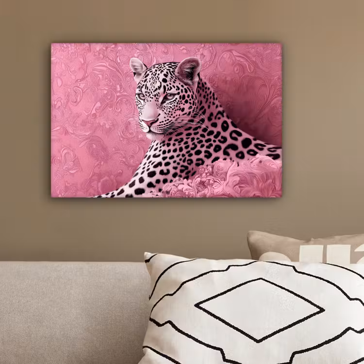 Panter - Luxe - Roze canvas 2cm klein -sfeer3