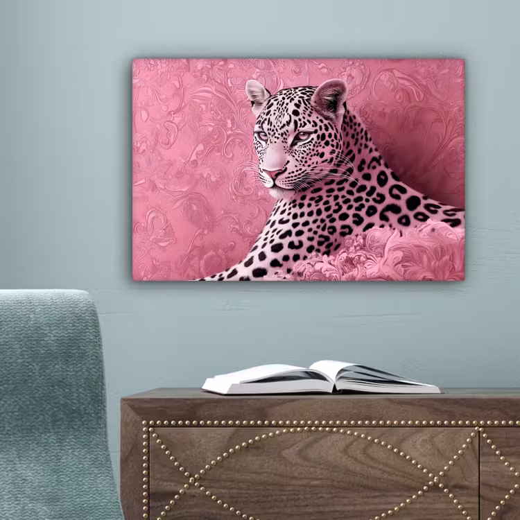 Panter - Luxe - Roze canvas 2cm klein -sfeer4
