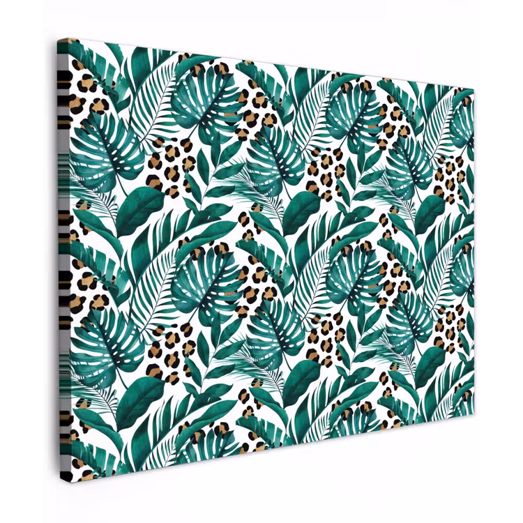 Inductie beschermer - Panterprint - Bladeren - Jungle - Afdekplaat voor kookplaat canvas 2cm klein -z3d