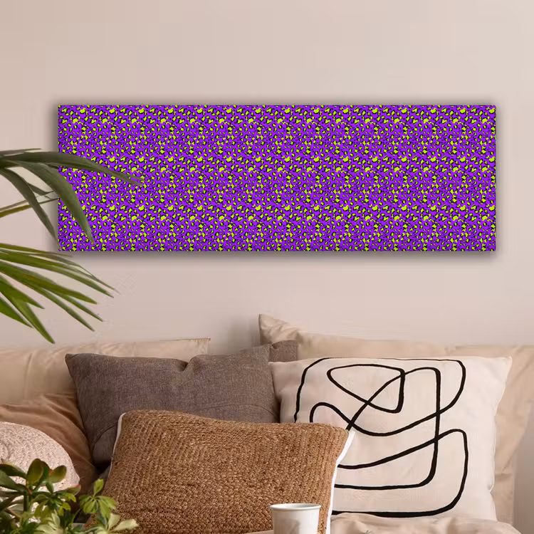 Panterprint - Paars - Groen - Neon canvas 2cm klein 828 -sfeer1