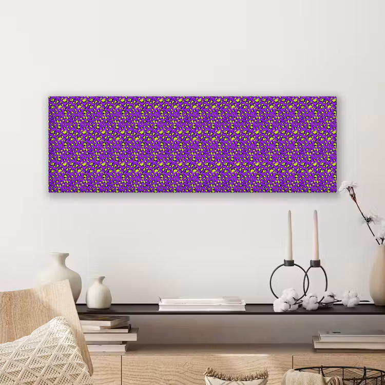 Panterprint - Paars - Groen - Neon canvas 2cm klein 828 -sfeer6