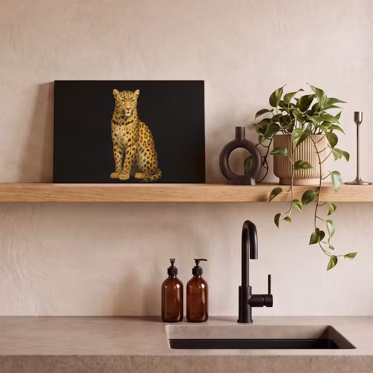 Panter - Realistisch - Bruin canvas 2cm klein -sfeer3