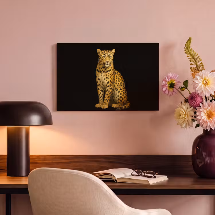 Panter - Realistisch - Bruin canvas 2cm klein -sfeer4