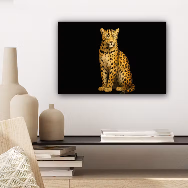 Panter - Realistisch - Bruin canvas 2cm klein -sfeer6