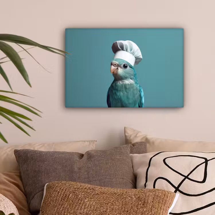 Parkiet - Vogel - Koksmuts - Cute canvas 2cm klein -sfeer1