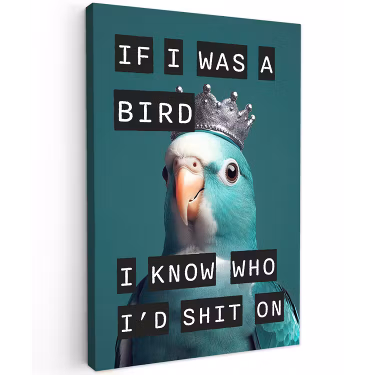 Parkiet - Turquoise - Quotes - Decoratie canvas 2cm klein -z3d
