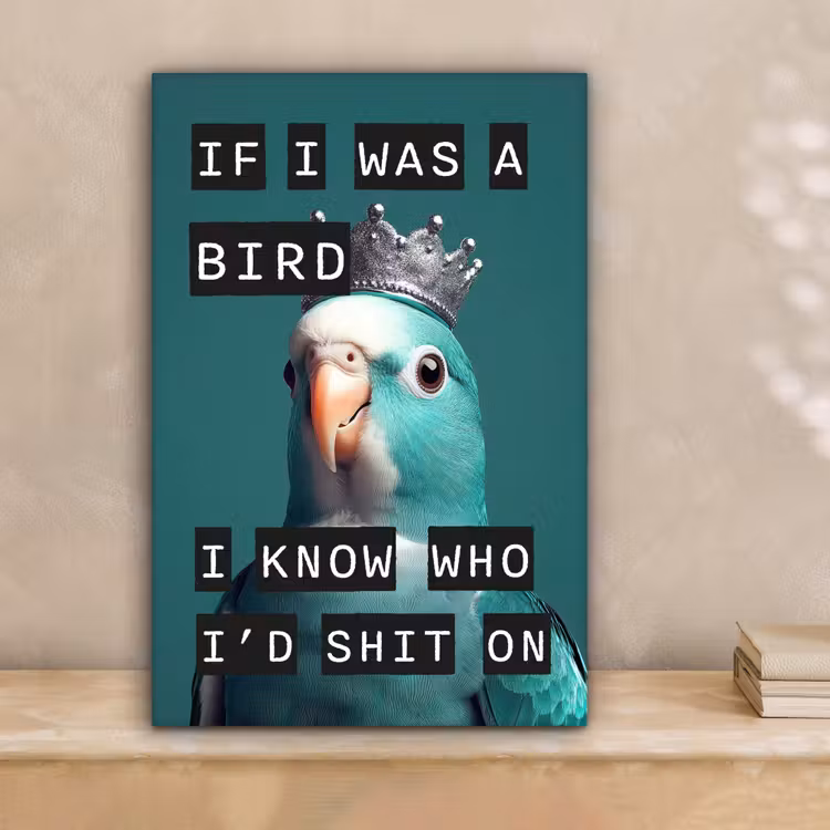 Parkiet - Turquoise - Quotes - Decoratie canvas 2cm klein -sfeer1