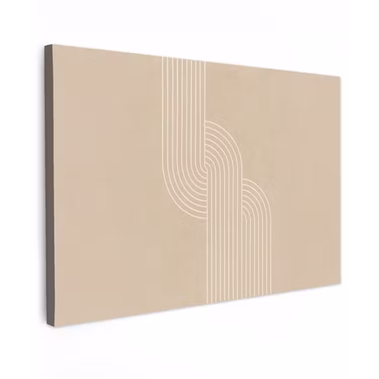 Parallelle lijnen - Lichte textuur - Beige canvas 2cm klein -z3d