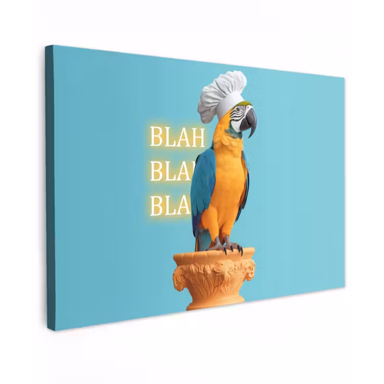 Papegaai - Koksmuts - Quote - Neon canvas 2cm klein -z3d