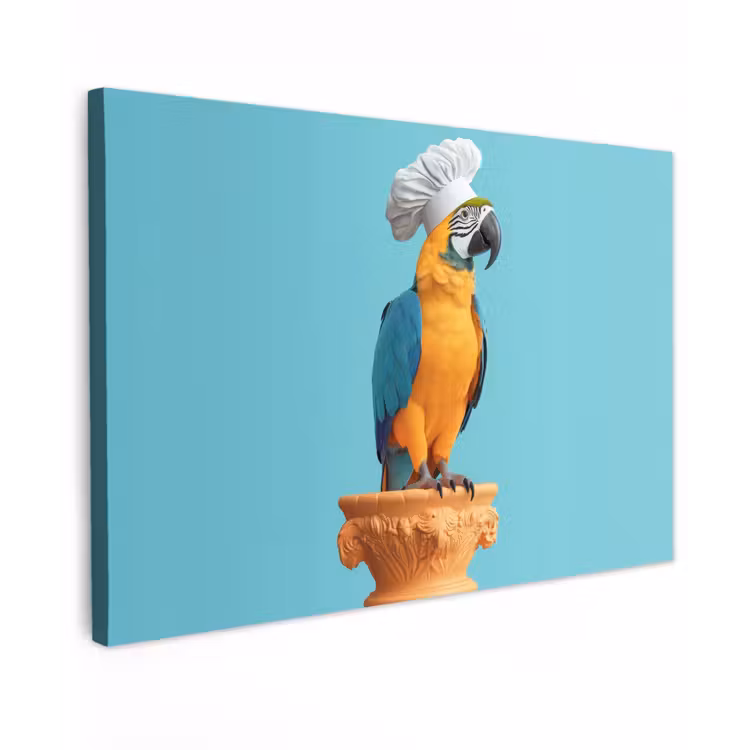 Papegaai - Koksmuts - Grappig - Vogel canvas 2cm klein -z3d