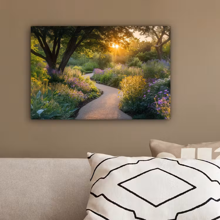 Pad - Bloemen - Park canvas 2cm klein -sfeer3