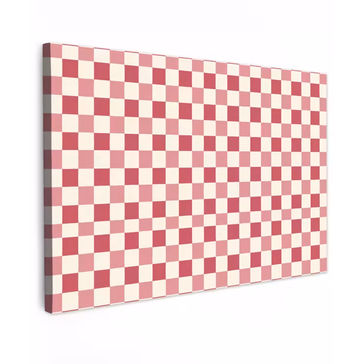Patroon - Schaak - Roze canvas 2cm klein 34 -z3d