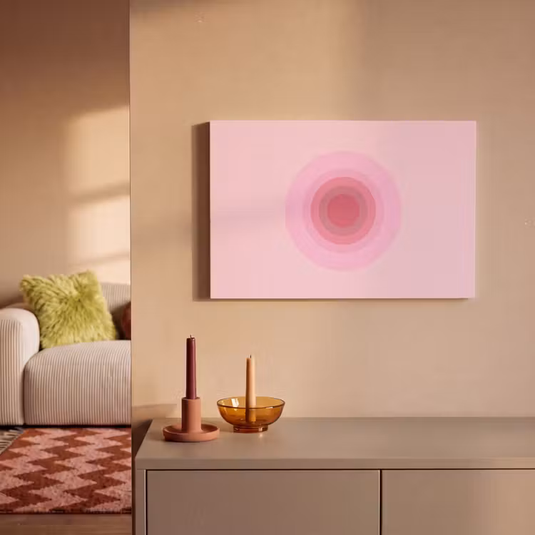 Patroon - Cirkels - Abstract - Roze - Modern canvas 2cm klein -sfeer1