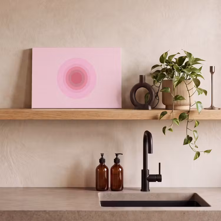 Patroon - Cirkels - Abstract - Roze - Modern canvas 2cm klein -sfeer3