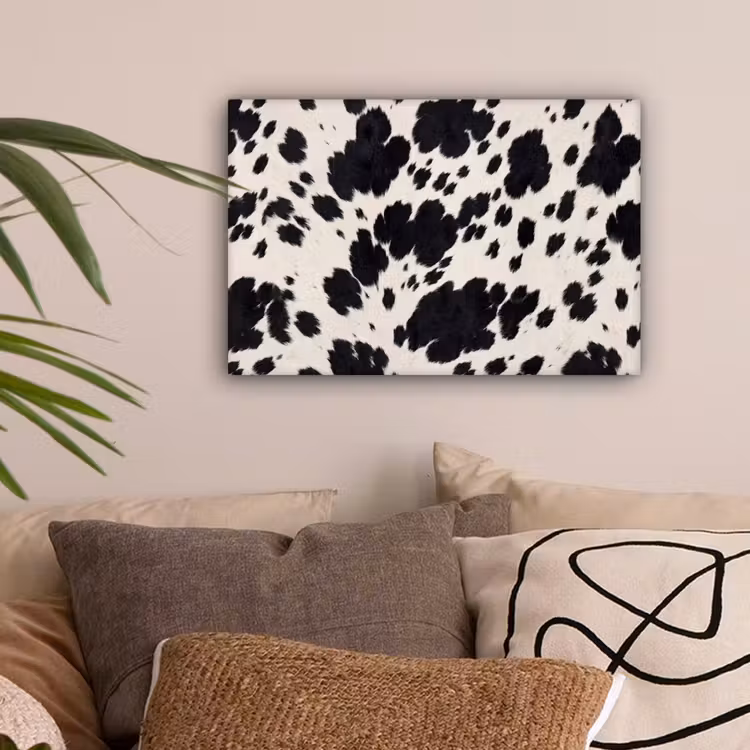 Patroon - Vacht - Zwart - Wit canvas 2cm klein -sfeer1