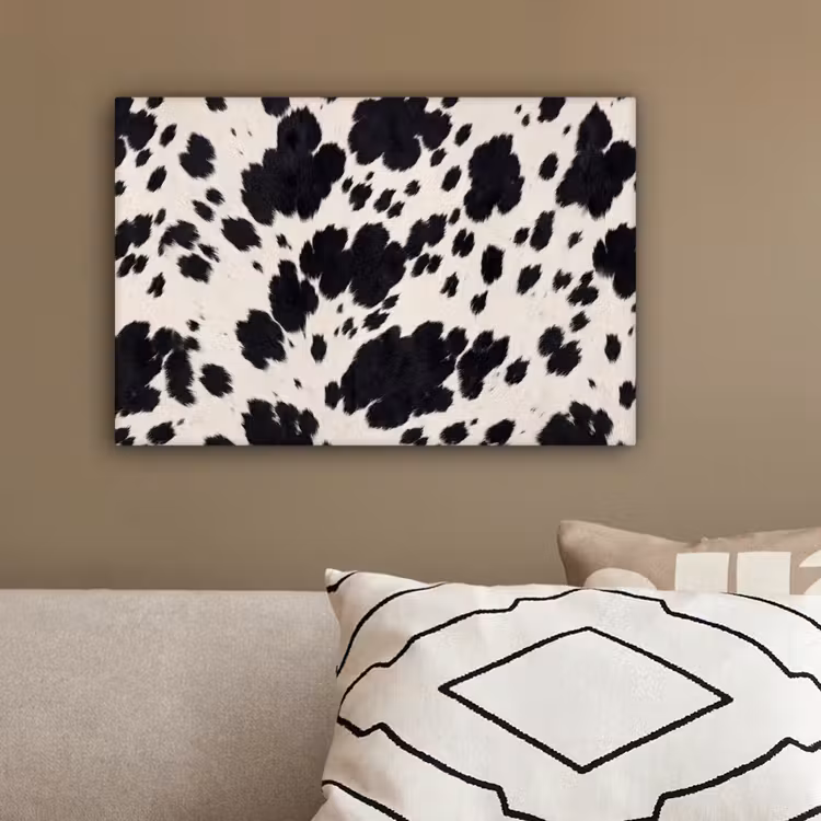 Patroon - Vacht - Zwart - Wit canvas 2cm klein -sfeer3