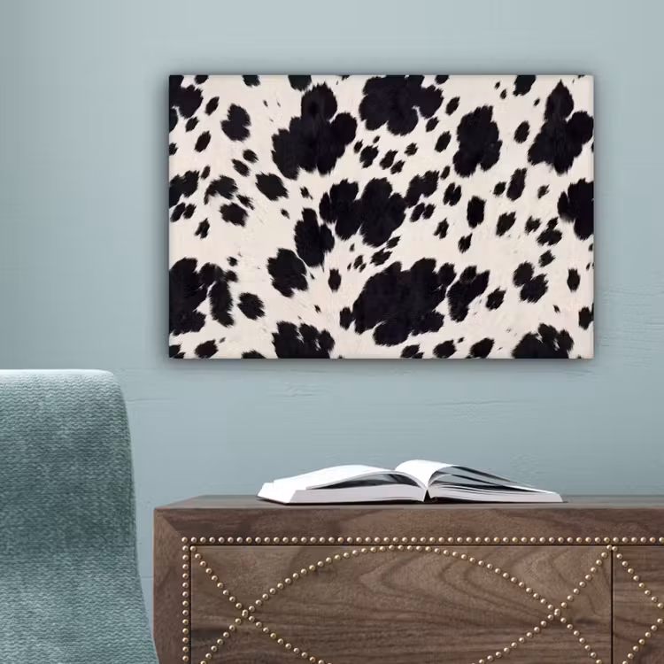 Patroon - Vacht - Zwart - Wit canvas 2cm klein -sfeer4
