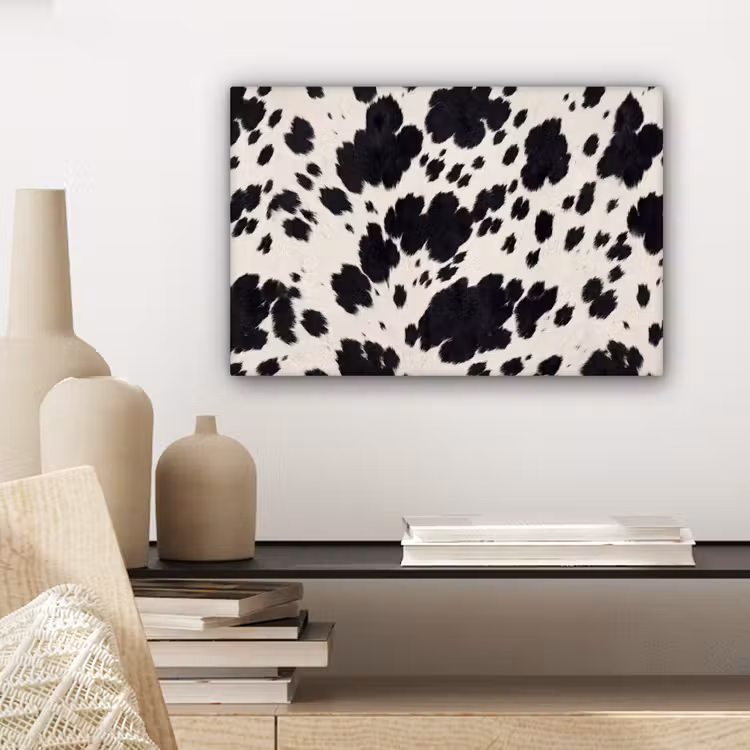 Patroon - Vacht - Zwart - Wit canvas 2cm klein -sfeer6