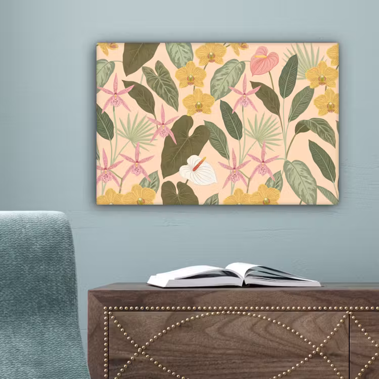 Patroon - Bloemen - Kleurrijk canvas 2cm klein -sfeer4