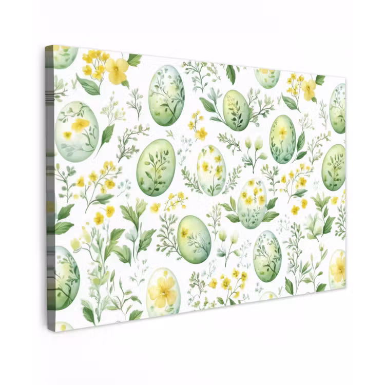 Patroon - Groen - Eieren canvas 2cm klein -z3d