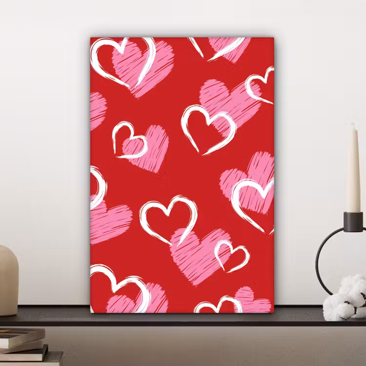 Patroon - Hartjes - Roze - Valentijn canvas 2cm klein -sfeer6