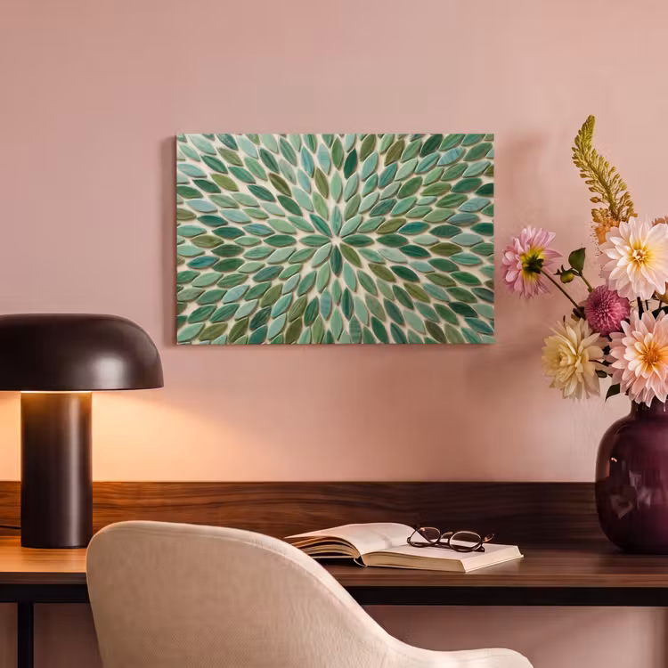 Patroon - Blad - Groen - Abstract canvas 2cm klein -sfeer4