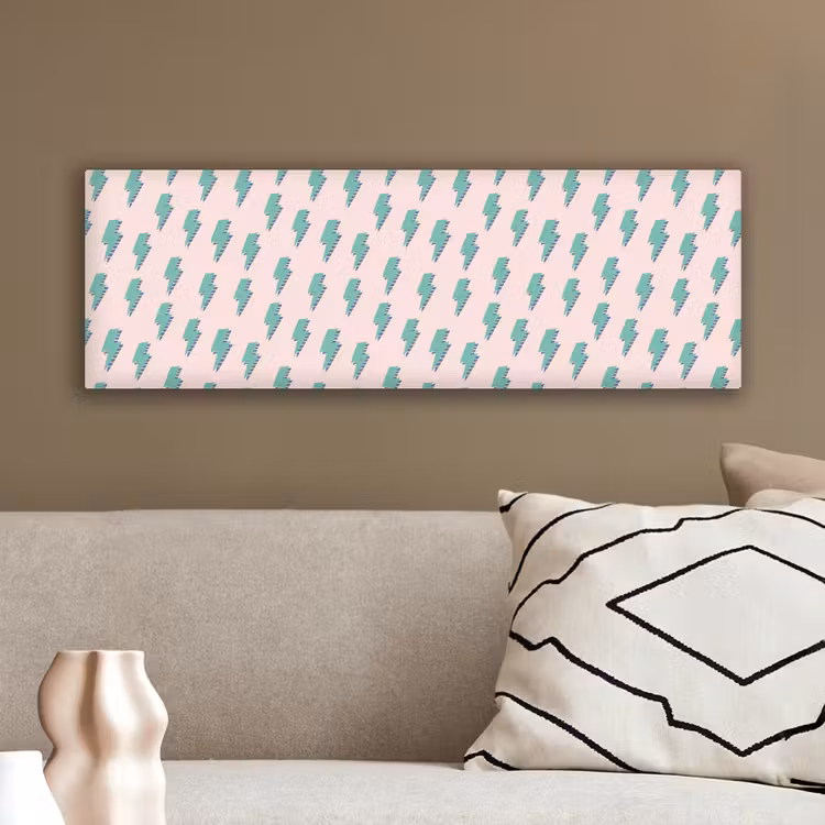 Patroon - Bliksem - Roze - Groen canvas 2cm klein 828 -sfeer3