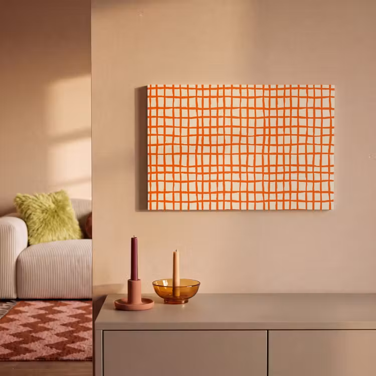 Patroon - Lijnen - Oranje canvas 2cm klein 34 -sfeer1