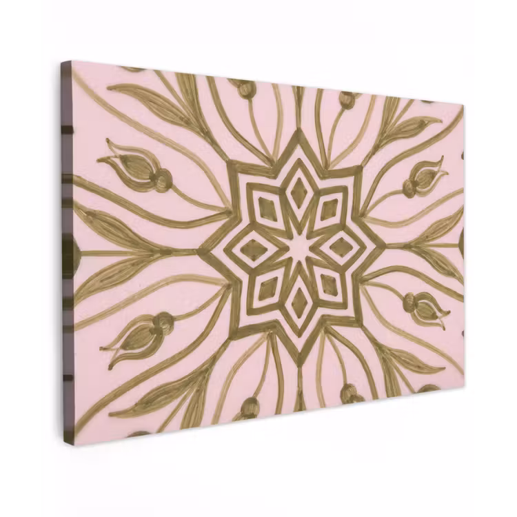Patroon - Mandala - Decoratie - Abstract - Groen canvas 2cm klein -z3d