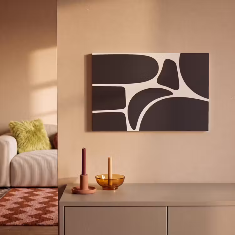 Canvas Print - Pattern - Organic - Black - Patroon - Organisch - Zwart canvas 2cm klein