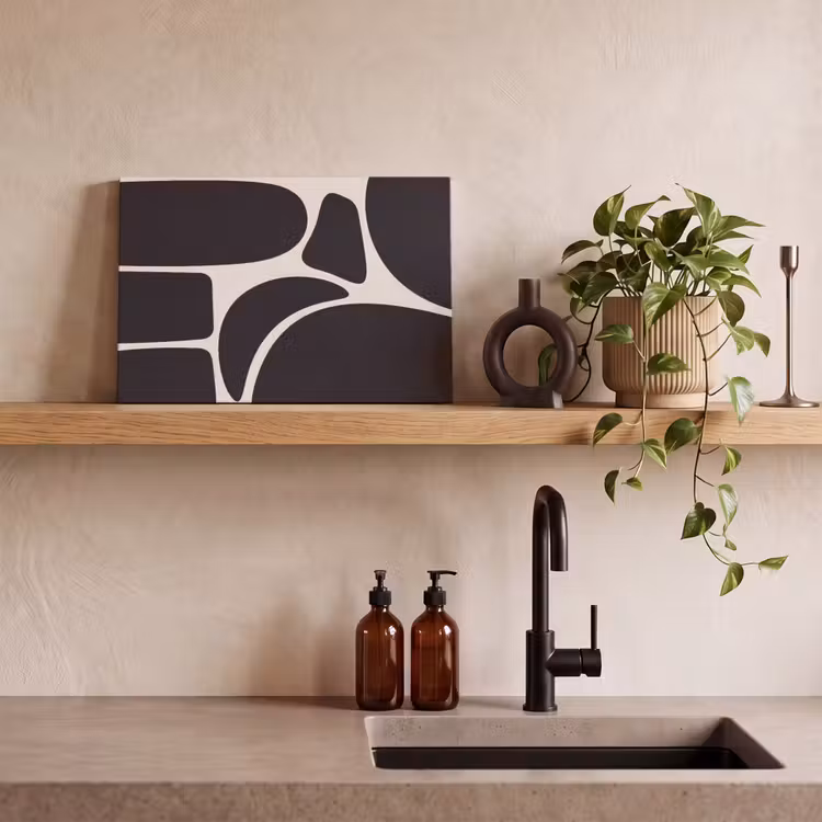 Canvas Print - Pattern - Organic - Black - Patroon - Organisch - Zwart canvas 2cm klein