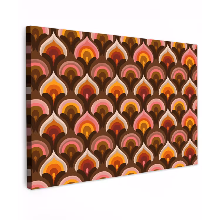 Patroon - Retro - Kleurrijk canvas 2cm klein 34 -z3d